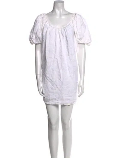 Pre-owned Mara Hoffman Linen Mini Dress In Neutral