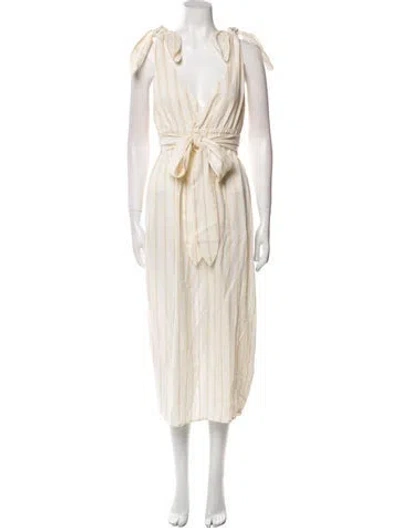 Pre-owned Mara Hoffman Linen Mini Dress In Neutral