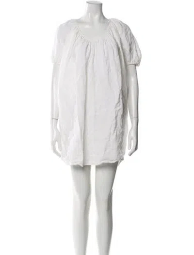 Pre-owned Mara Hoffman Linen Mini Dress In Neutral