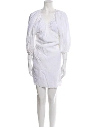 Pre-owned Mara Hoffman Linen Mini Dress In White
