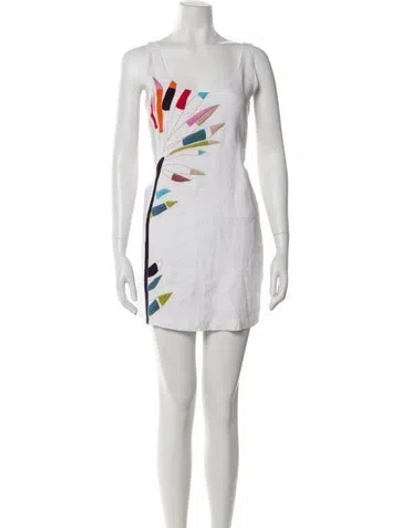 Pre-owned Mara Hoffman Linen Mini Dress In White