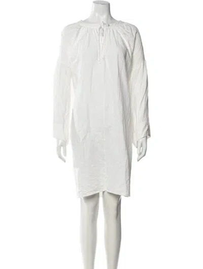 Pre-owned Mara Hoffman Linen Mini Dress In White