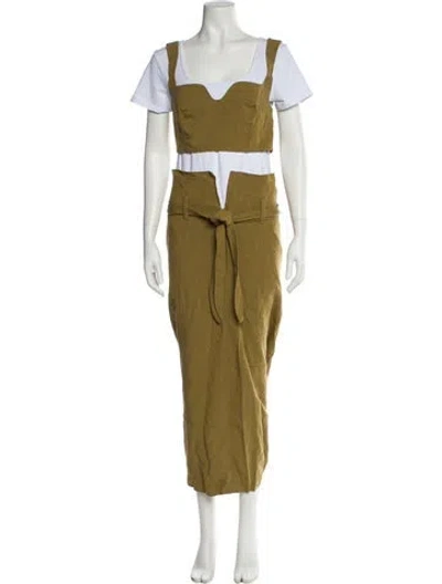 Pre-owned Mara Hoffman Linen Skirt Set In Green