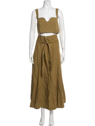 Pre-owned Mara Hoffman Linen Skirt Set In Green