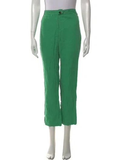 Pre-owned Mara Hoffman Linen Straight Leg Pants In Green