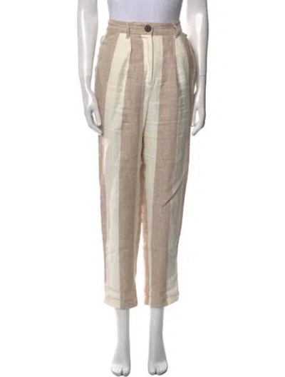 Pre-owned Mara Hoffman Linen Straight Leg Pants In Neutral