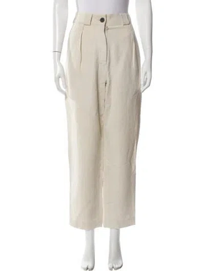 Pre-owned Mara Hoffman Linen Straight Leg Pants In Neutral