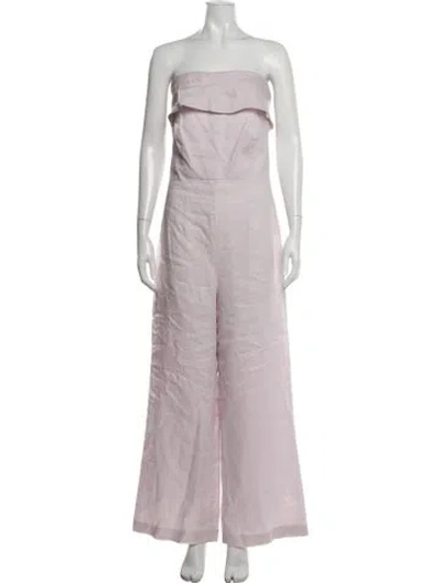 Pre-owned Mara Hoffman Linen Strapless Jumpsuit In Pink