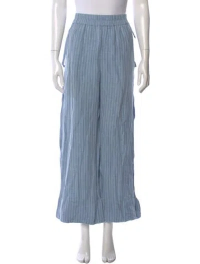 Pre-owned Mara Hoffman Linen Wide Leg Pants In Blue