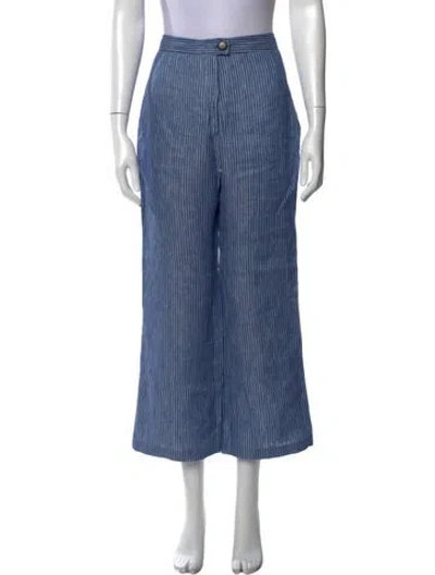 Pre-owned Mara Hoffman Linen Wide Leg Pants In Blue