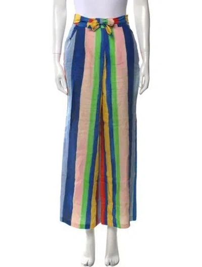 Pre-owned Mara Hoffman Linen Wide Leg Pants In Blue