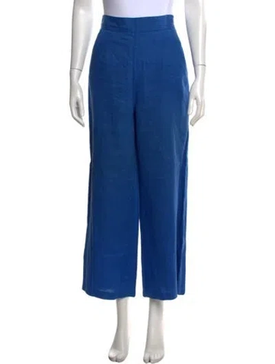 Pre-owned Mara Hoffman Linen Wide Leg Pants In Blue