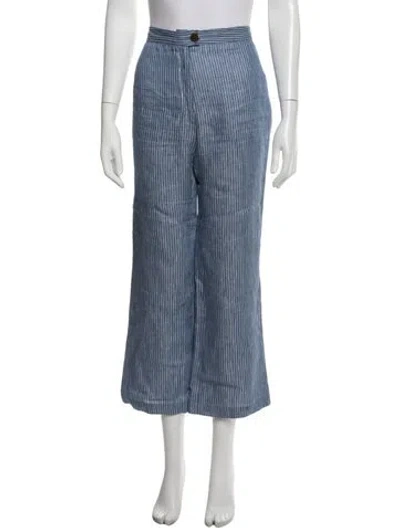 Pre-owned Mara Hoffman Linen Wide Leg Pants In Blue