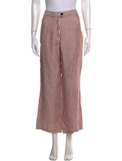 Pre-owned Mara Hoffman Linen Wide Leg Pants In Burgundy