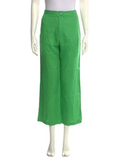 Pre-owned Mara Hoffman Linen Wide Leg Pants In Green