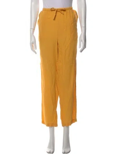 Pre-owned Mara Hoffman Linen Wide Leg Pants In Orange