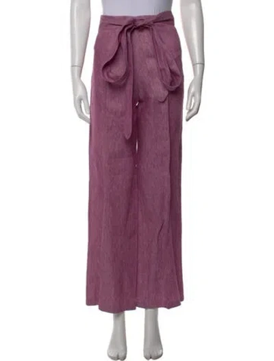 Pre-owned Mara Hoffman Linen Wide Leg Pants In Purple