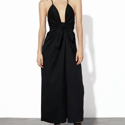 Mara Hoffman Lolita Tie-front Midi Dress In Black