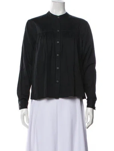 Pre-owned Mara Hoffman Long Sleeve Blouse In Blue