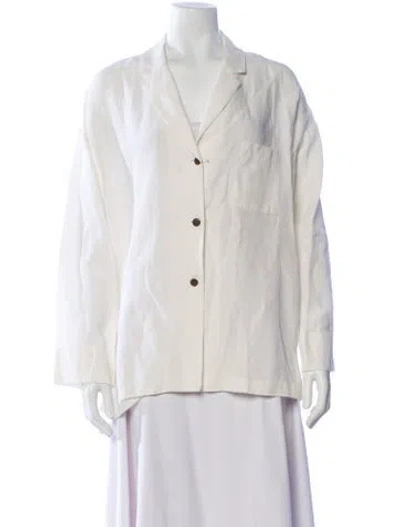 Pre-owned Mara Hoffman Long Sleeve Blouse In Neutral