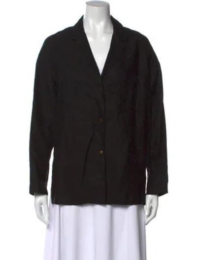 Pre-owned Mara Hoffman Long Sleeve Button-up Top In Black