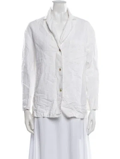 Pre-owned Mara Hoffman Long Sleeve Button-up Top In White