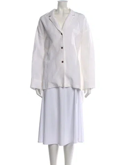 Pre-owned Mara Hoffman Long Sleeve Button-up Top In White