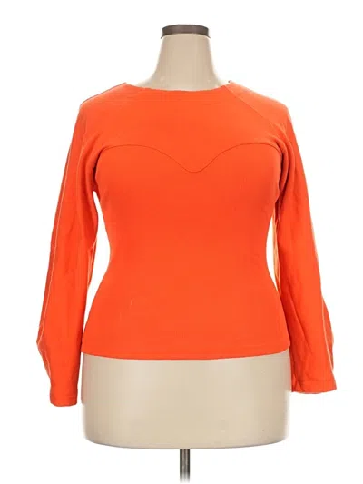 Pre-owned Mara Hoffman Long Sleeve Top Orange Boatneck Tops