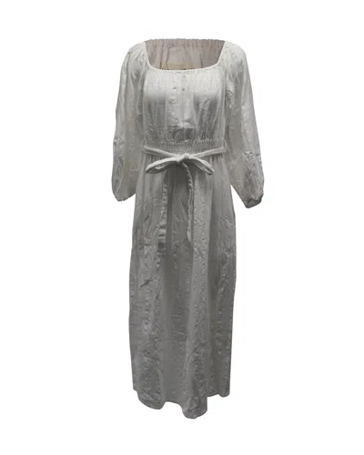 Mara Hoffman Malika Off-the-shoulder Maxi Dress In White Organic Cotton In Neutral