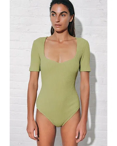 Mara Hoffman Marlowe Bodysuit In Green