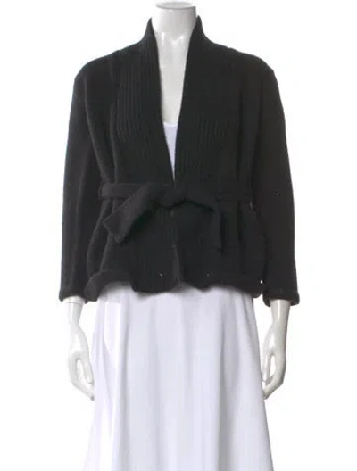 Pre-owned Mara Hoffman Merino Wool V-neck Sweater In Black