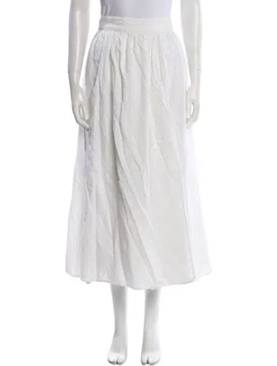 Pre-owned Mara Hoffman Midi Length Skirt In White