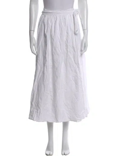 Pre-owned Mara Hoffman Midi Length Skirt In White