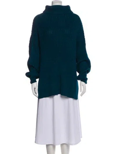Pre-owned Mara Hoffman Mock Neck Sweater In Blue