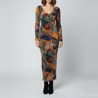 Pre-owned Mara Hoffman Multicolor Smocked Textured Lyocell Eliza Midi Dress S
