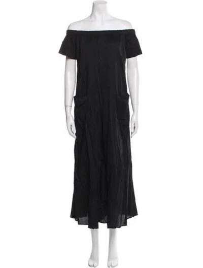 Pre-owned Mara Hoffman Off-the-shoulder Jumpsuit In Black