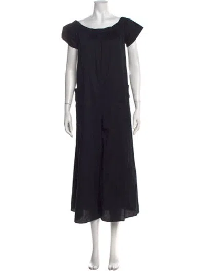 Pre-owned Mara Hoffman Off-the-shoulder Jumpsuit In Black