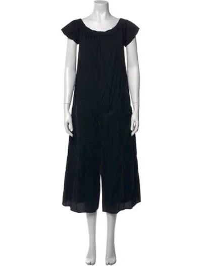 Pre-owned Mara Hoffman Off-the-shoulder Jumpsuit In Black