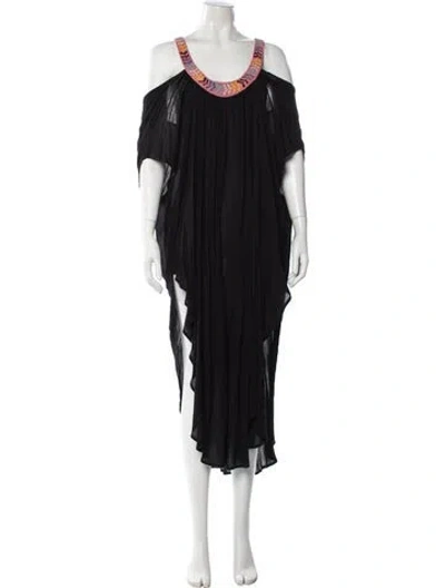 Pre-owned Mara Hoffman Off-the-shoulder Long Dress In Black