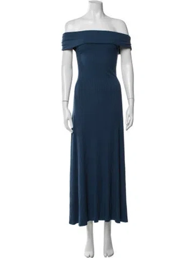 Pre-owned Mara Hoffman Off-the-shoulder Long Dress In Blue