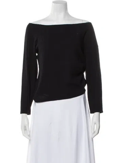 Pre-owned Mara Hoffman Off-the-shoulder Long Sleeve Top In Black