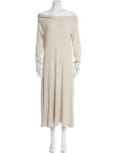 Pre-owned Mara Hoffman Off-the-shoulder Midi Length Dress W/ Tags In Neutrals