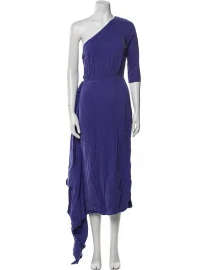Pre-owned Mara Hoffman One-shoulder Long Dress In Purple