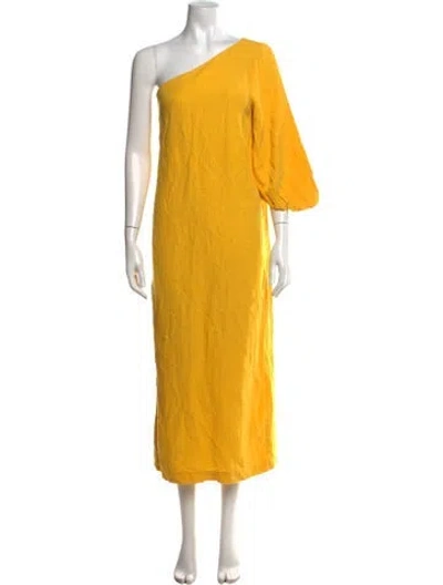 Pre-owned Mara Hoffman One-shoulder Long Dress In Yellow
