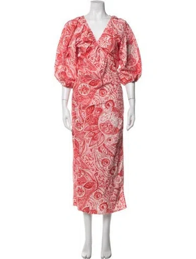 Pre-owned Mara Hoffman Paisley Print Dress In Red