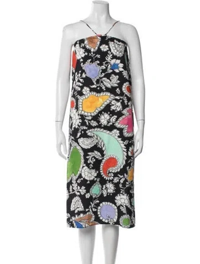 Pre-owned Mara Hoffman Paisley Print Long Dress In Black