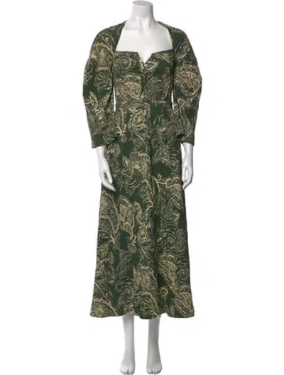 Pre-owned Mara Hoffman Paisley Print Long Dress In Neutral