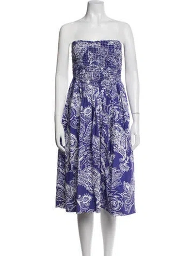 Pre-owned Mara Hoffman Paisley Print Midi Length Dress In Purple