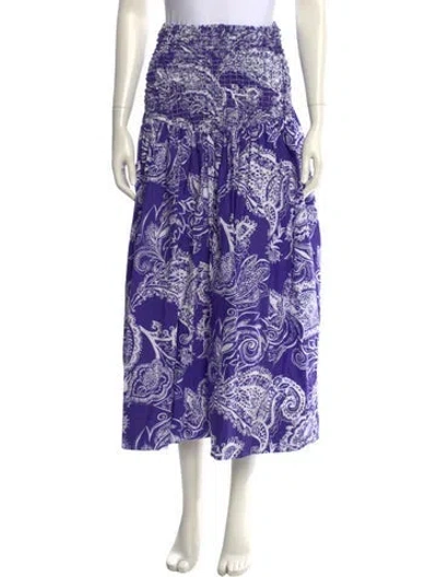 Pre-owned Mara Hoffman Paisley Print Midi Length Skirt In Purple