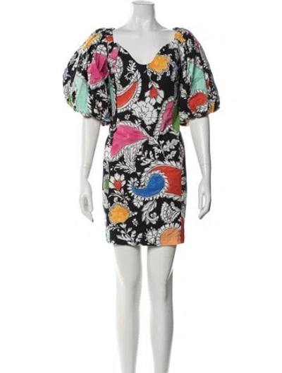 Pre-owned Mara Hoffman Paisley Print Mini Dress In Black
